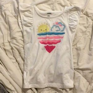 Girls white summer sleeveless shirt